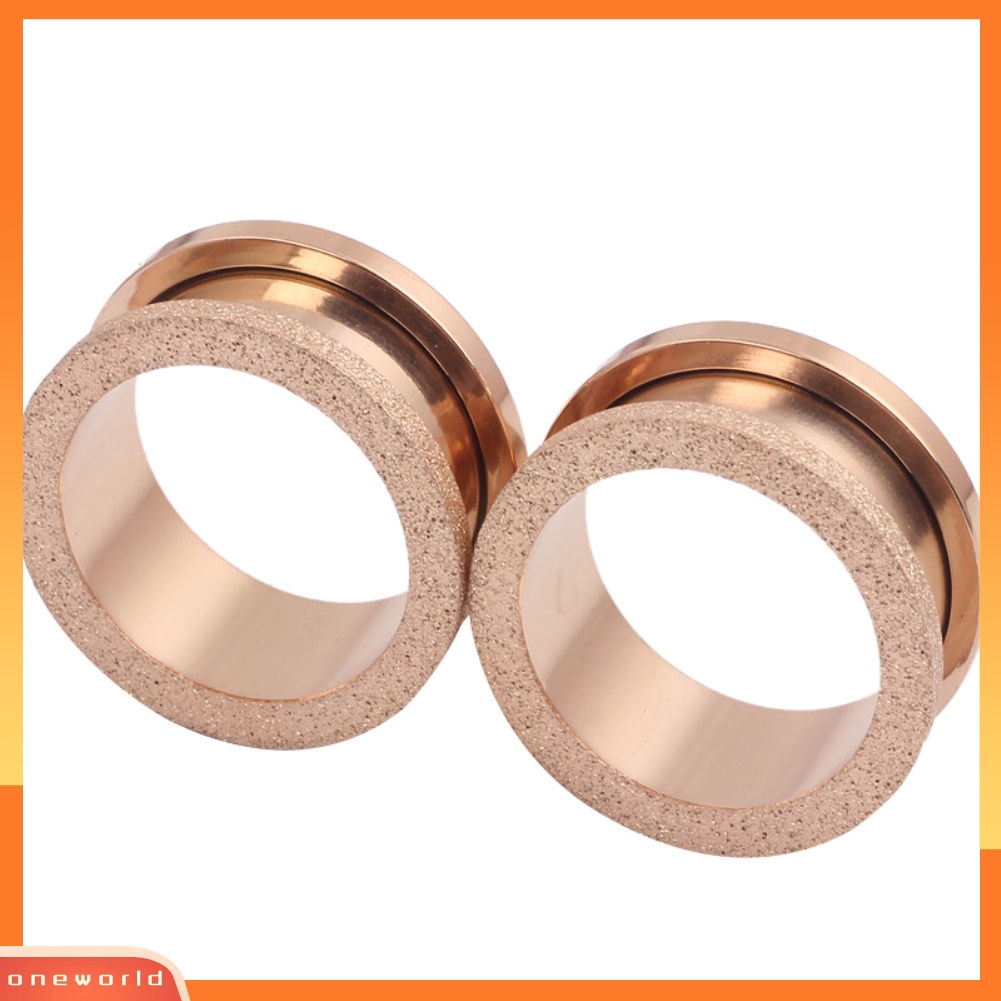 [oneworld] 4mm-20mm Fashion Matte Glitter Unisex Ear Tunnels Plug Piercing Perhiasan Dekorasi