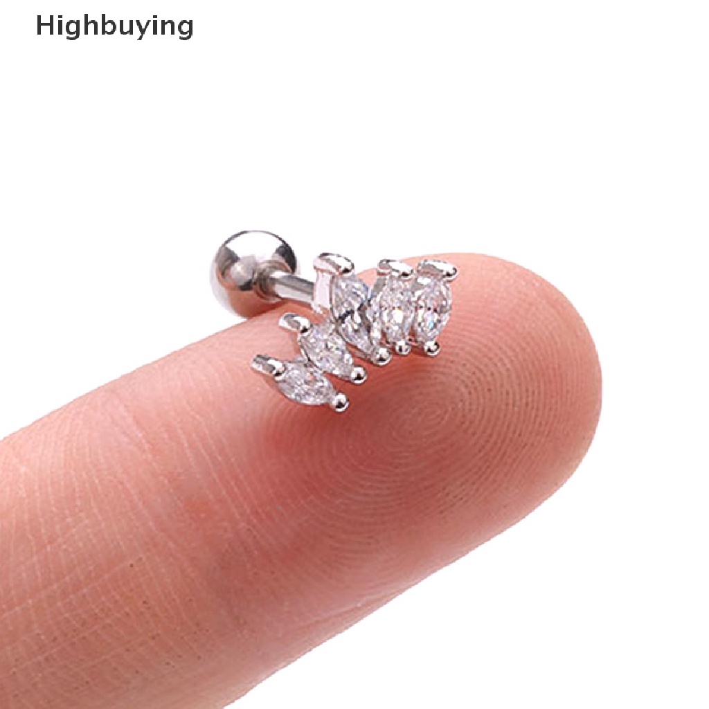 Hbid Kristal Bar Barbel Telinga Tulang Rawan Tragus Helix Studs Earrings Perhiasan Glory