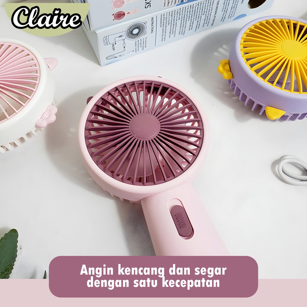 Kipas kecil karakter / Kipas genggam elegan / Mini fan / recharger portabel, tahan lama dan berkualitas