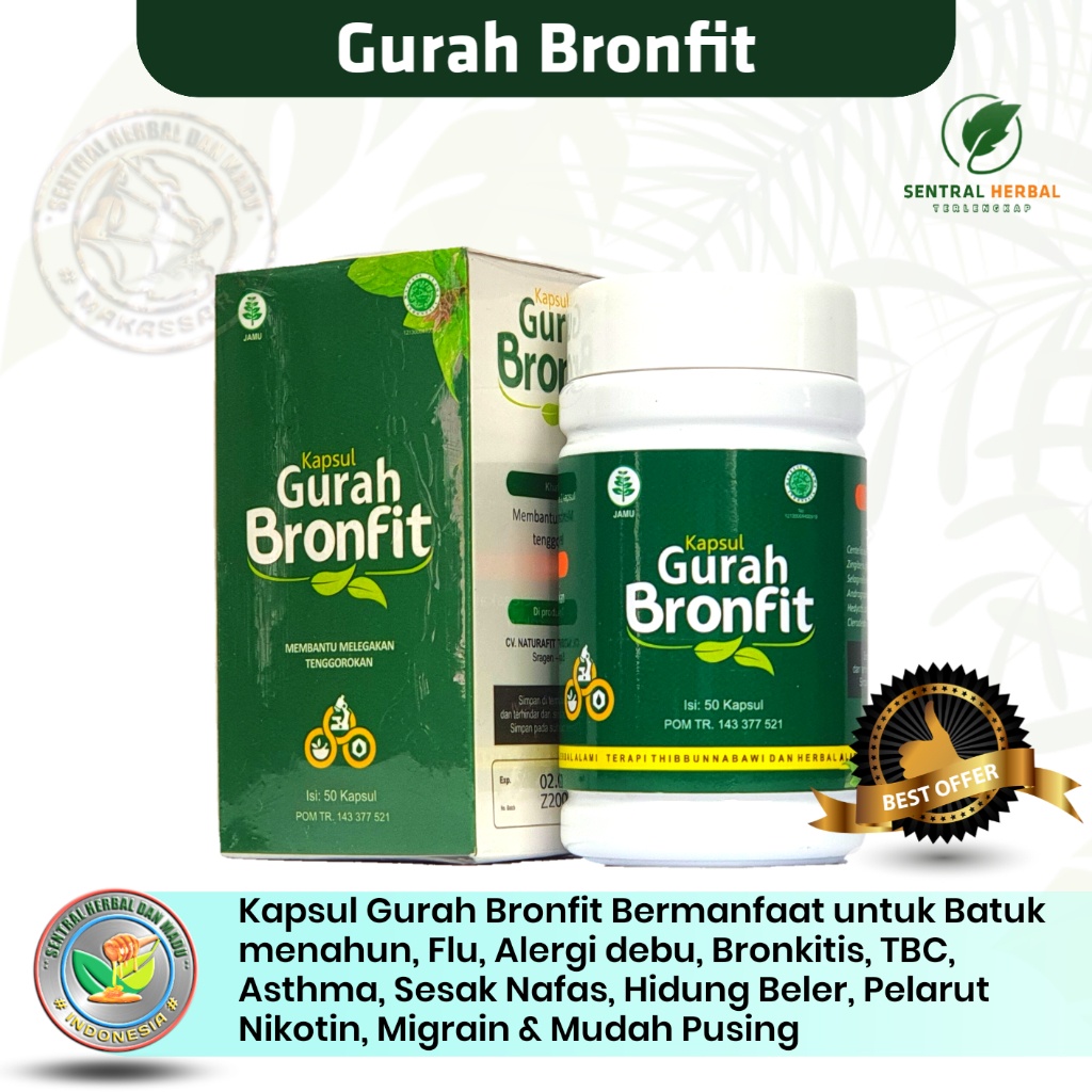 Kapsul Gurah Bronfit Naturafit Isi 50 Kapsul