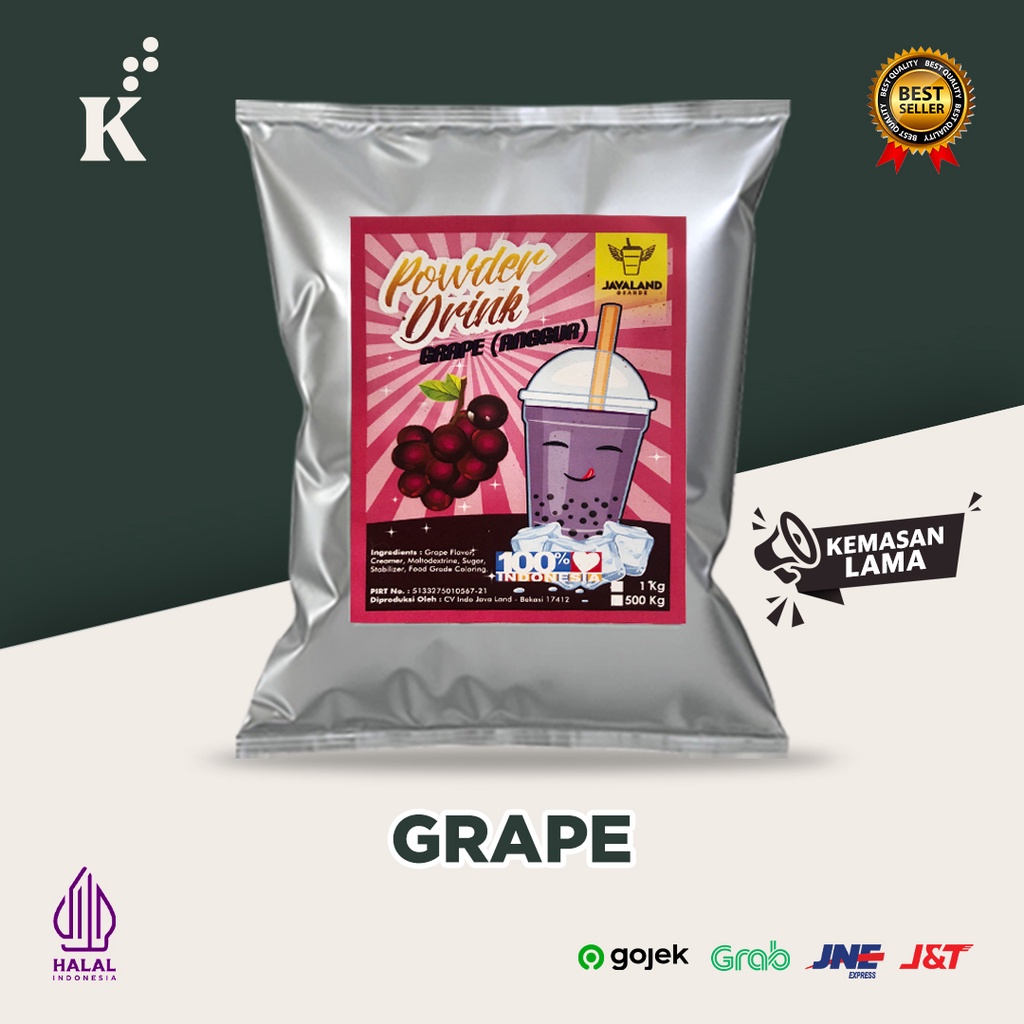 Bubuk Minuman Bubble Powder Drink rasa Grape ORIGINAL Javaland 1kg