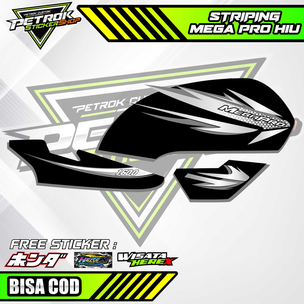 STRIPING STICKER LIST VARIASI MEGAPRO HIU / STRIPING VARIASI MOTOR MEGAPRO HIU RACING