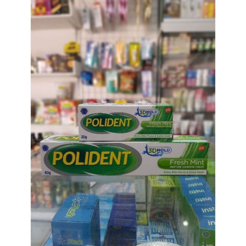 Polident Adhesive 20g-60g / Lem Gigi Palsu / Perekat Gigi Palsu