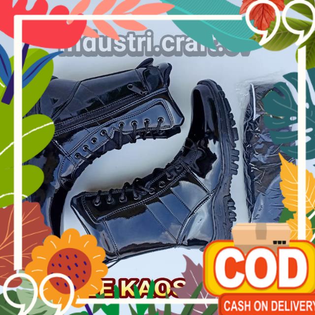 Model Anak Muda / Sepatu PDL TNI Kilap Tanpa di Semir | PDL Dinas Lapangan Satpam Security POLRI Pri