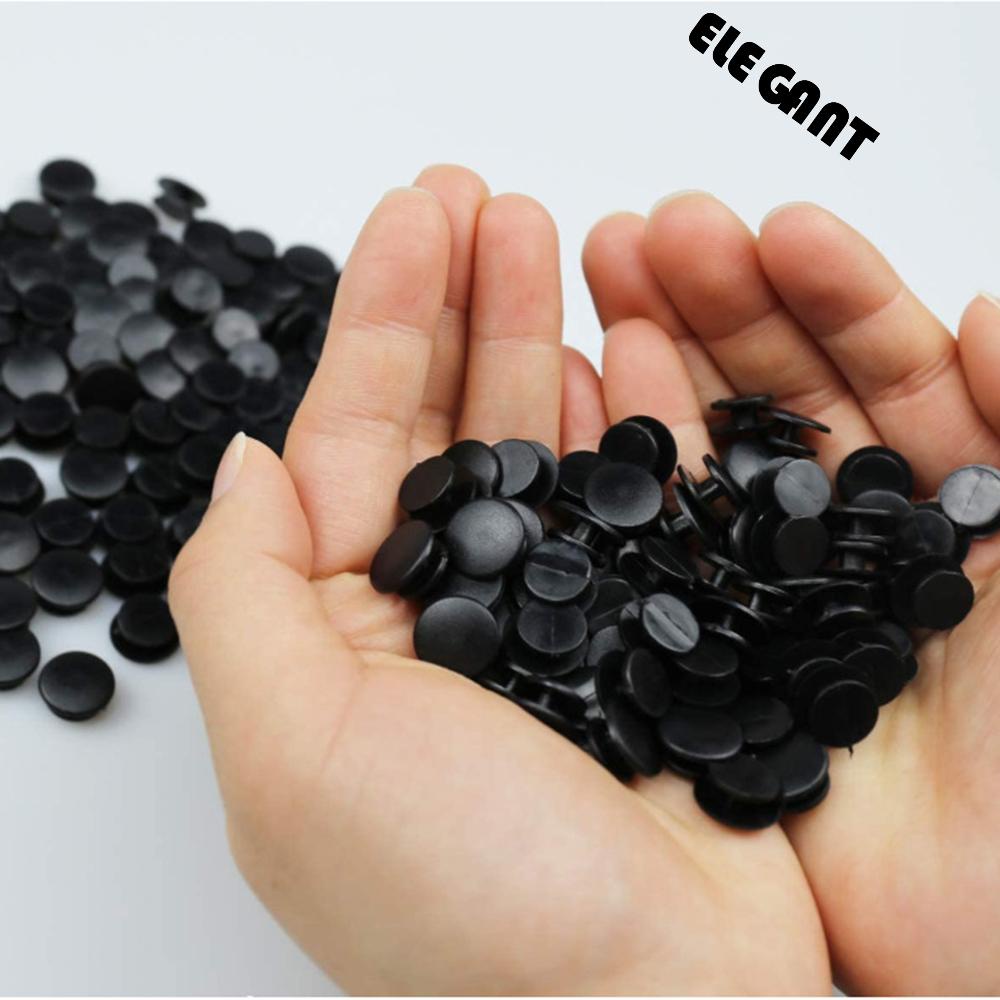 ELEGANT 4 sizes Black Buckle Back Piece Black Ornaments Plastic Button Button Accessories Shoe Charm DIY for Kids Lightweight Buckles