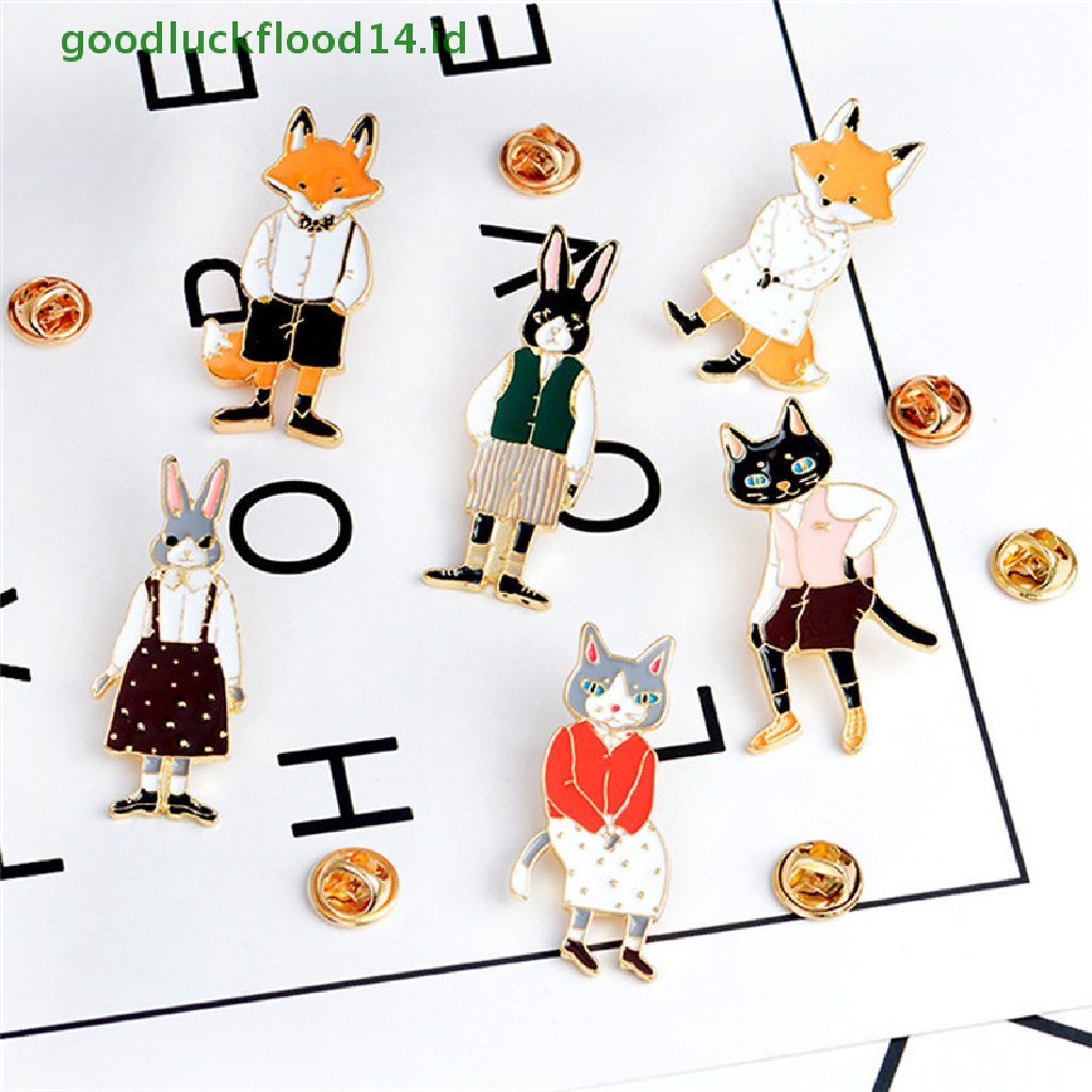 [GOOGFOUR] Enamel Kucing Bros Pin Hewan Baju Kerah Pin Lencana Korsase Perhiasan Hadiah [TOP]