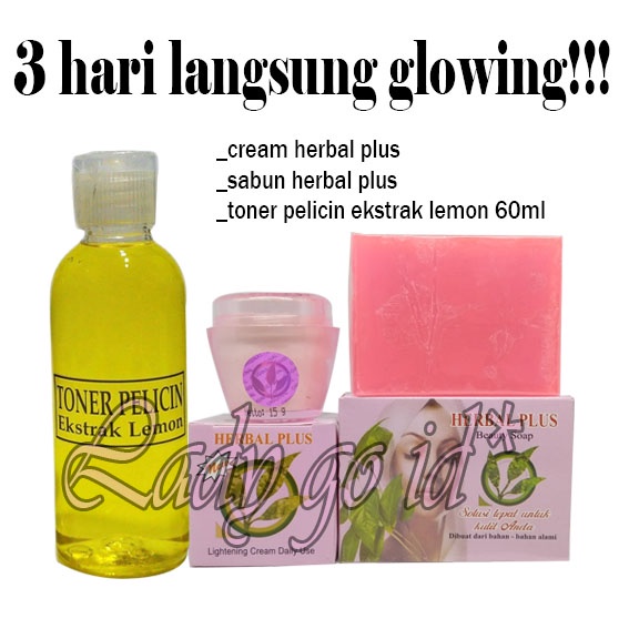 Cream dan Sabun Herbal Plus dan Toner Pelicin Extract Lemon