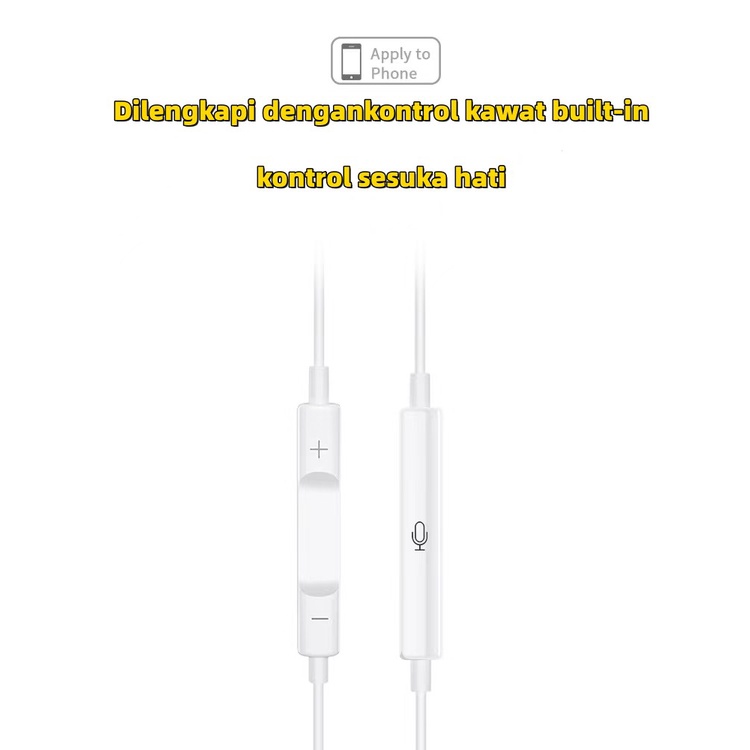 (COD)Suitable for Apple original earphones iPhone7-14pro in ear remote earphones 3.5mm/lightning Seri apel