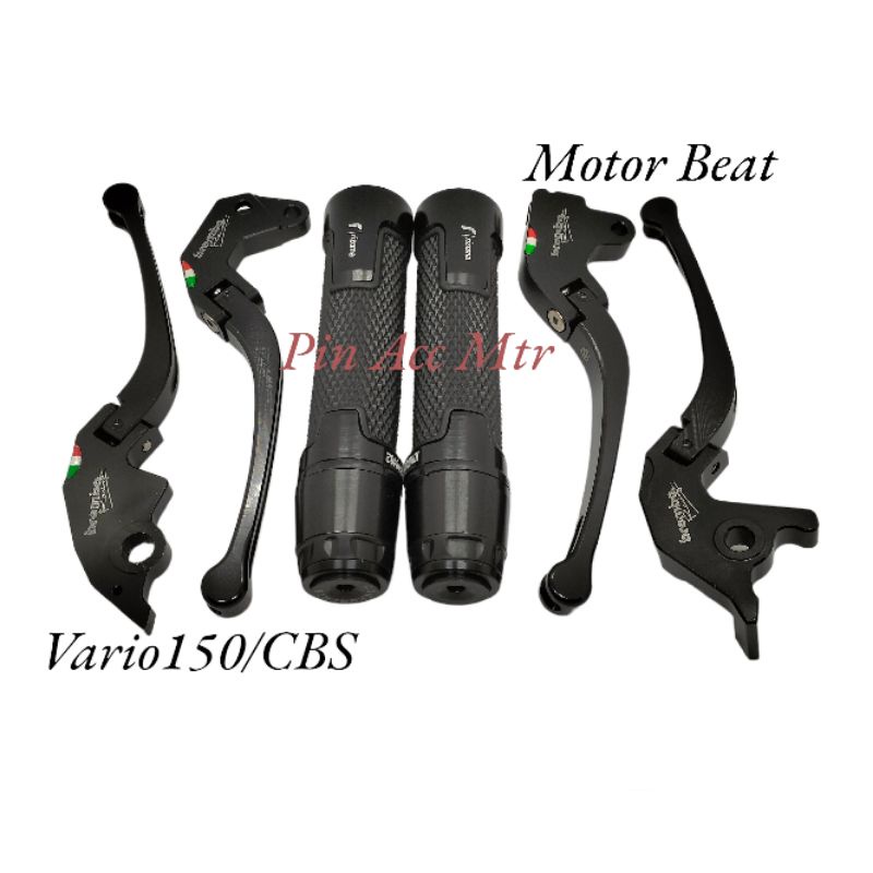 Paket Handle Rem Variasi Almunium Censi+HandGrip Rizoma Jalu Cnc Pnp Motor/Vario 125 CBS Vario 150 CBS Vario 160 CBS Beat Street Scoopy fi CBS Beat Esp CBS Beat pop CBS/Untuk Beat Old Vario110 cw Carbu Beat Esp old Beat pop Old dill