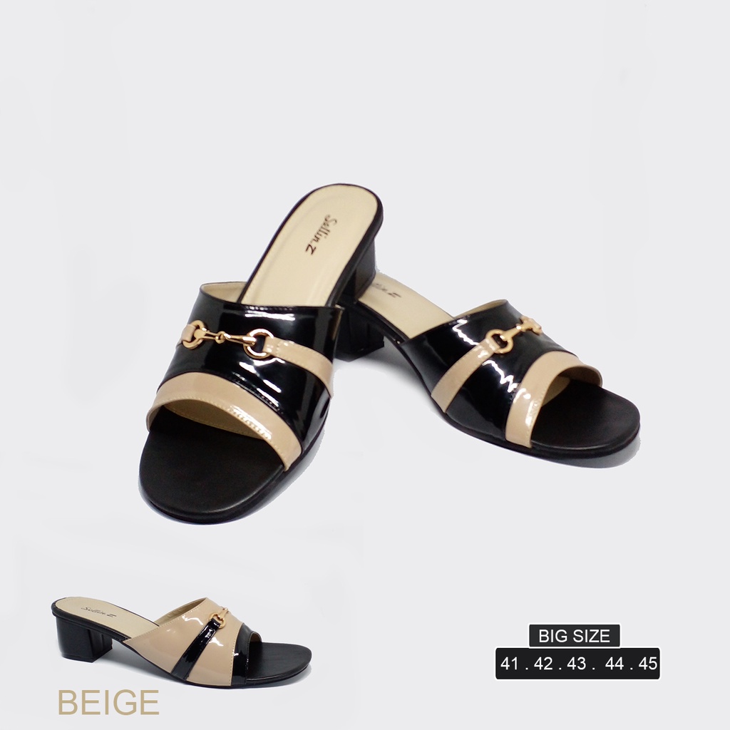 Sandal Heels Kulit Wanita Ukuran Jumbo / Big Size 41 42 43 44 45