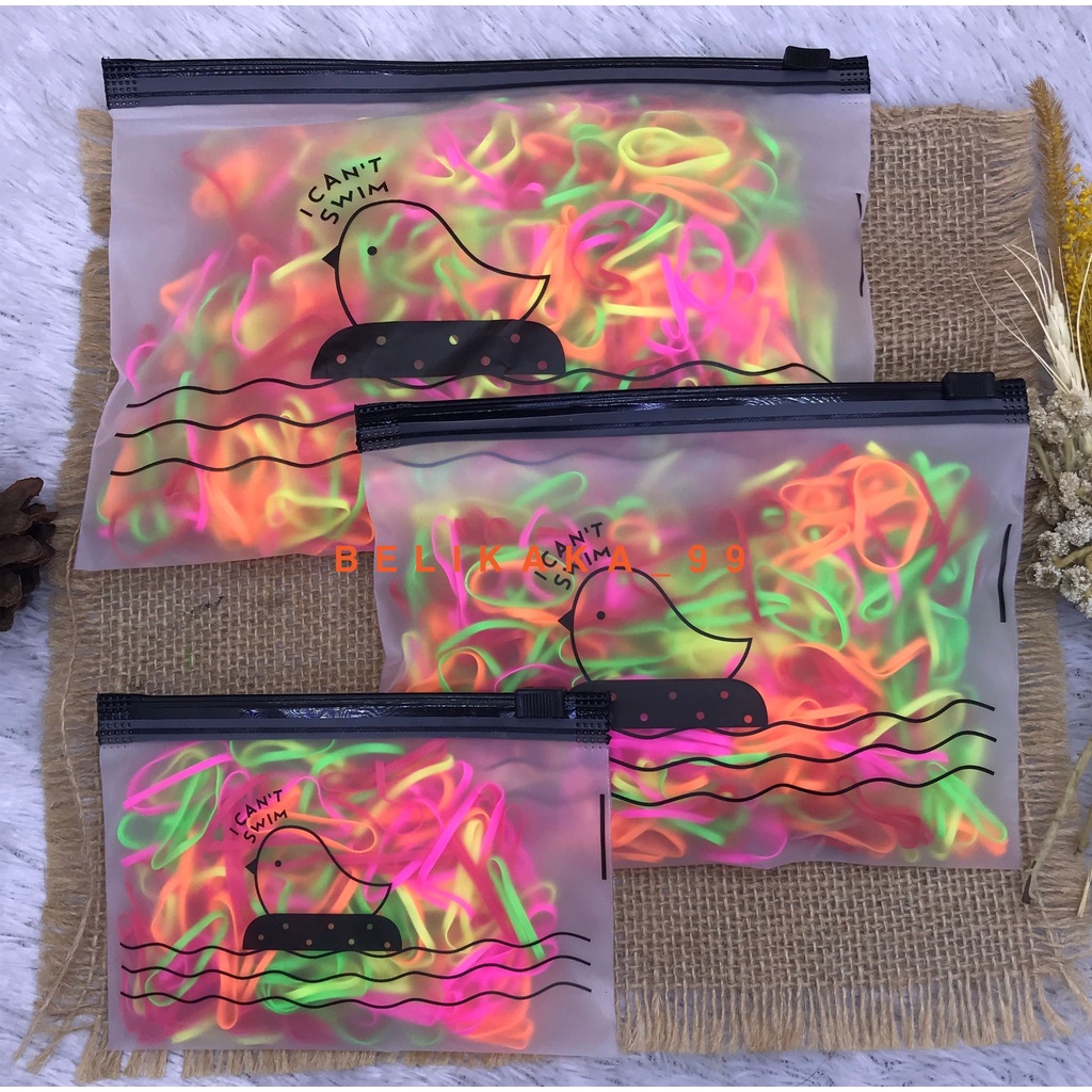 KARET JEPANG 50 30 10 GRAM WARNA WARNI (5 WARNA) / KARET RAMBUT ANAK IKAT RAMBUT