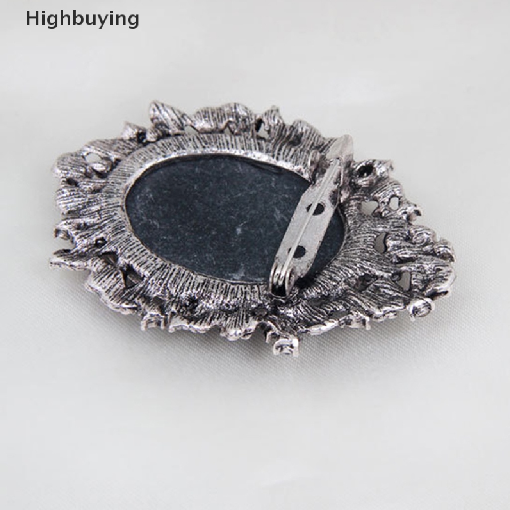 Hbid 1X Vintage Cameo Victorian Style Kristal Pesta Pernikahan Wanita Liontin Bros Pin Glory