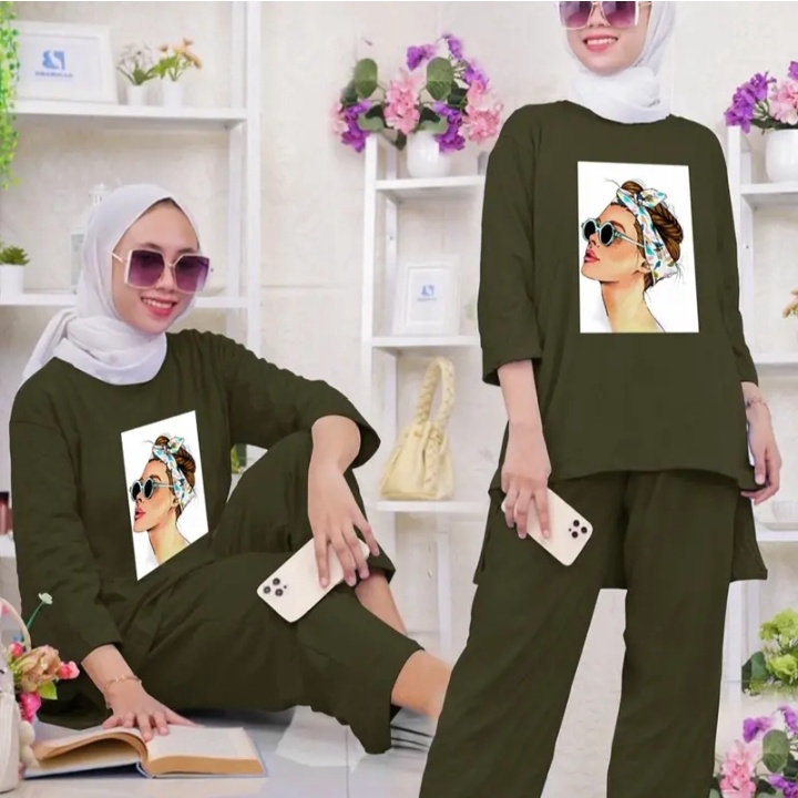 SETELAN BASIC OVERSIZE KOREAN TOP KAOS JUMBO LD 128 TUNIK BABYTERRY