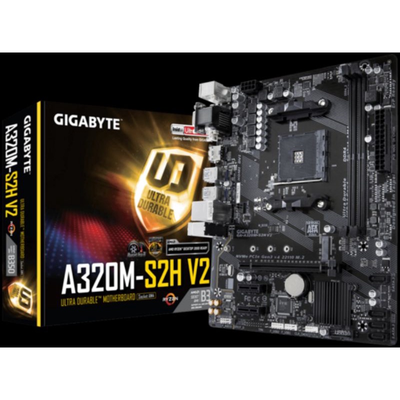 Mobo Gigabyte A320M-S2H V2 (AMD B350, AM4, DDR4) SOLD