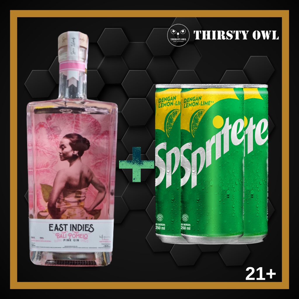 Jual East Indies Bali Pomelo Pink Gin Premium 700ml + 3 Can Sprite