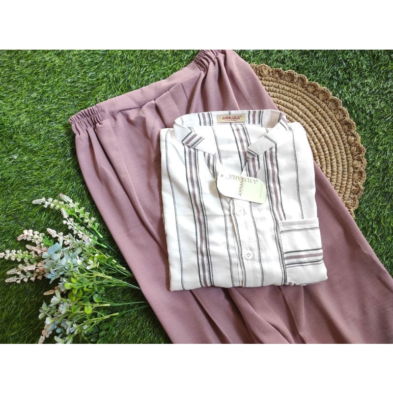 setelan wanita terbaru 2023/oneset botega cringkle/outfit terbaru/korean style/fashion modern/one set kekinian/baju jalan jalan/set crincle airflow/ootd fashion/setcelana panjang-Lavender
