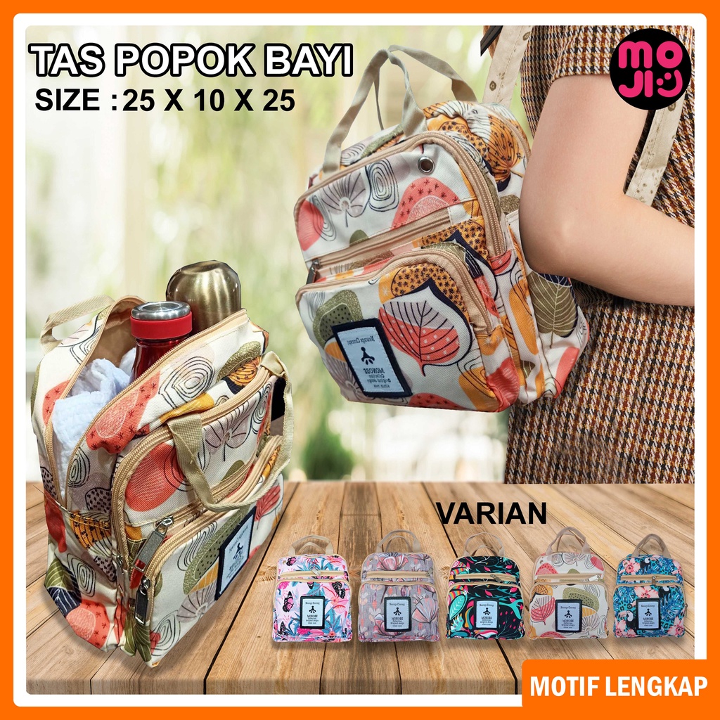 MOJI - Tas Ransel Diaper Bag MONOBE / Tas Perlengkapan Bayi / Tas Popok Pampers / Tas Multifungsi Ukuran 10 Inch