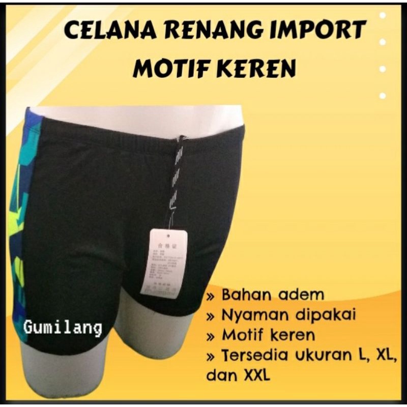 celana renang pria dewasa import jumbo L XL XXL