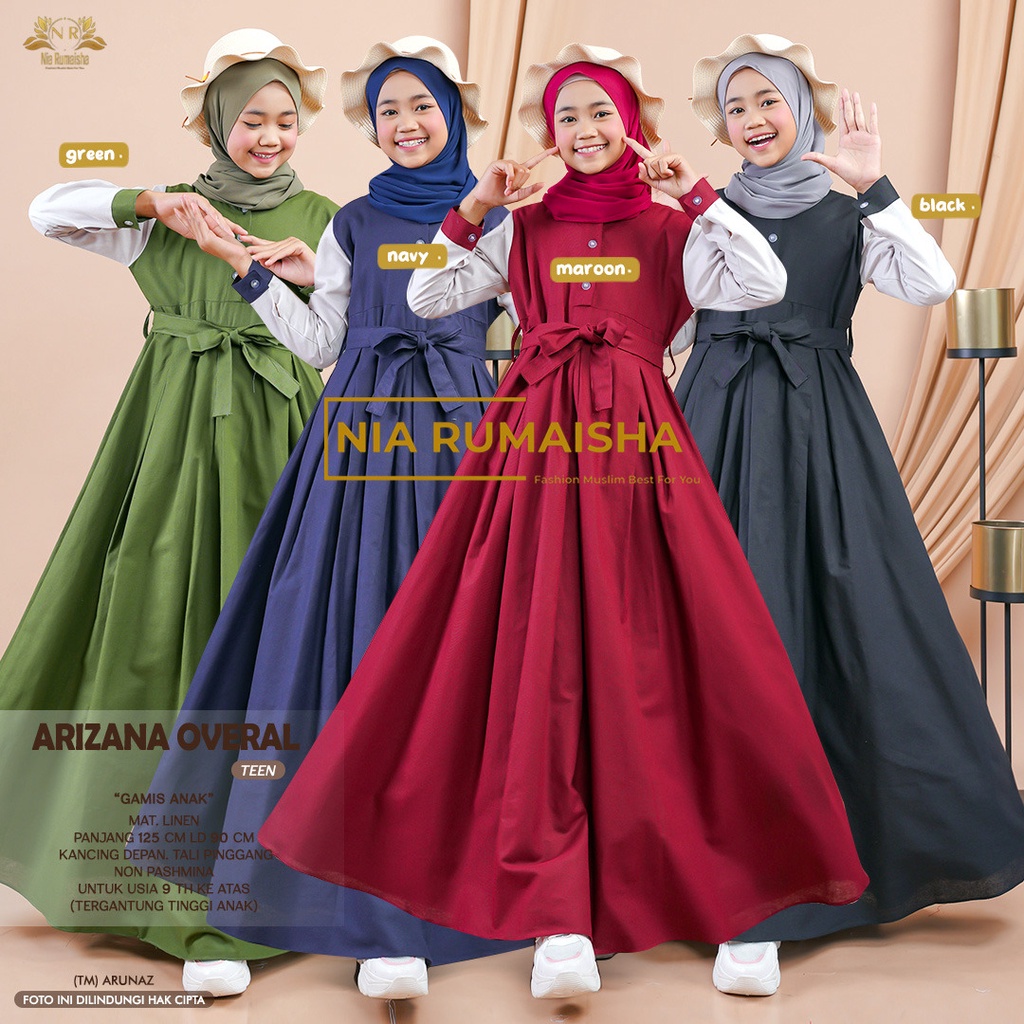 Arizana Overal Anaka Gamis Muslim Dress Original Produk By Nia Rumaisha Orinaura