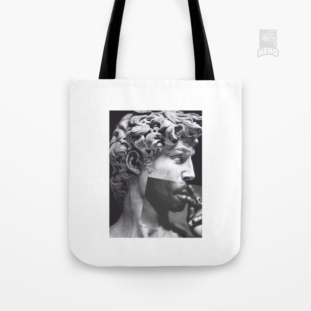 Michelangelo X Tupac Tote Bag Kanvas