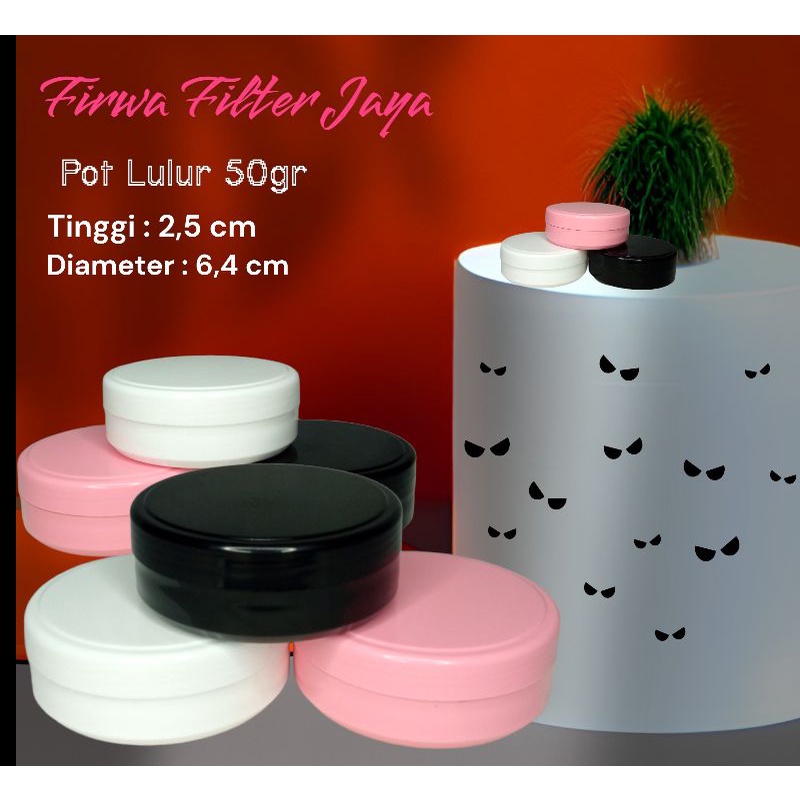 Pot lulur 50gr Putih, Pink, Hitam, Natural, Gold