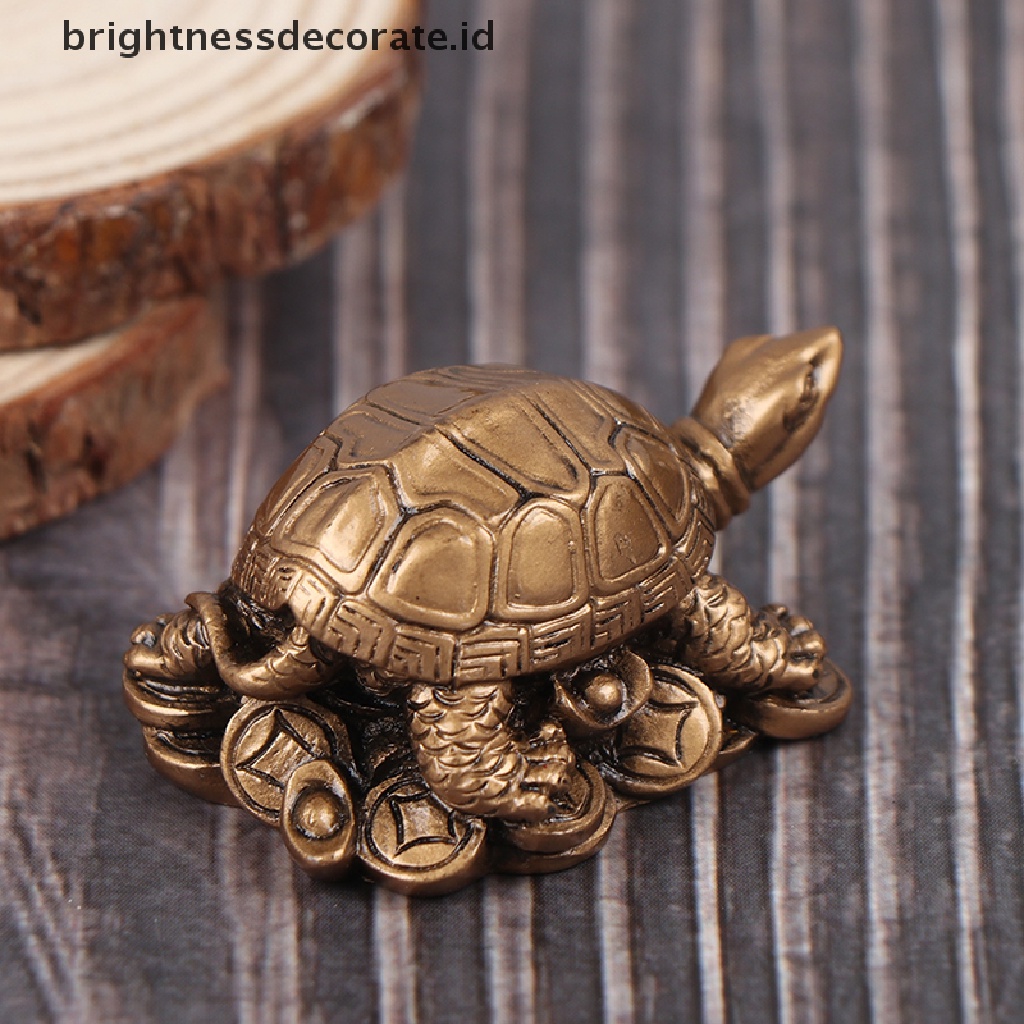 [Birth] Ornamen Resin Penyu Tembaga Ornamen Feng Shui Perabot [ID]