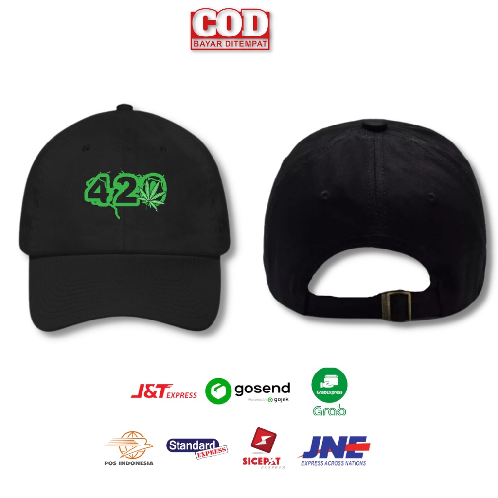 Topi Baseball Cap Pria Wanita Dewasa Distro 420 Terbaru Tali Ring Besi