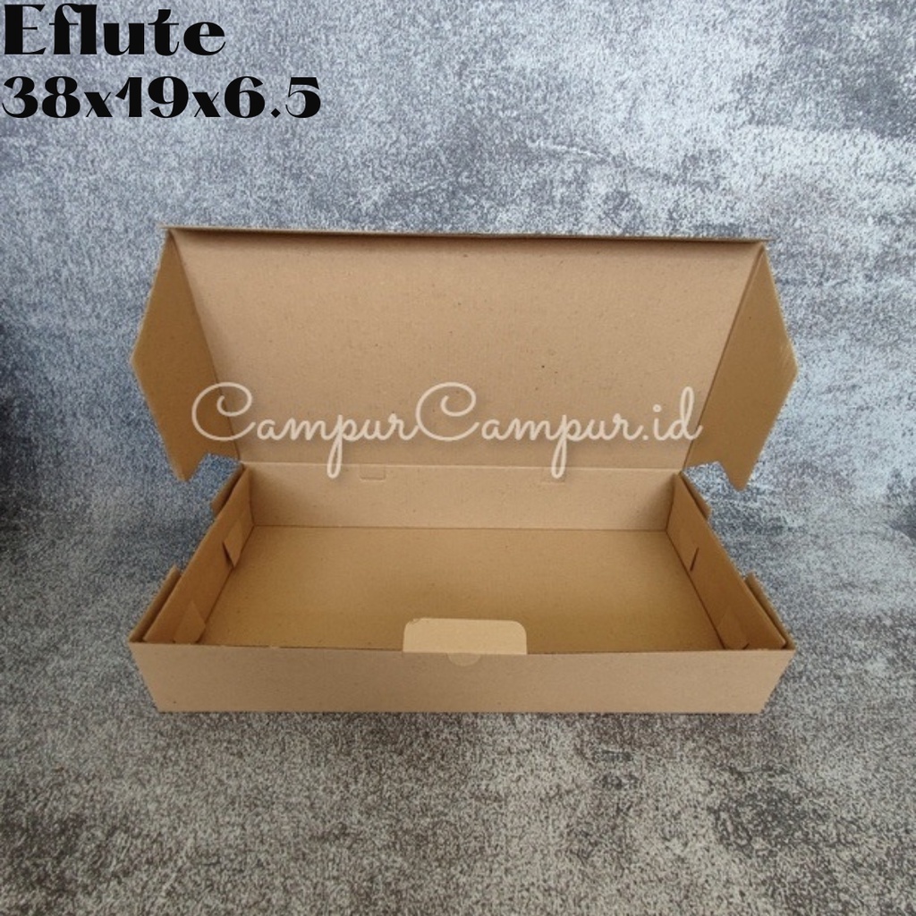 

Box Packing Nasi Baju Kue Olshop ukuran 38x19x6.5 Kotak Eflute Tebal