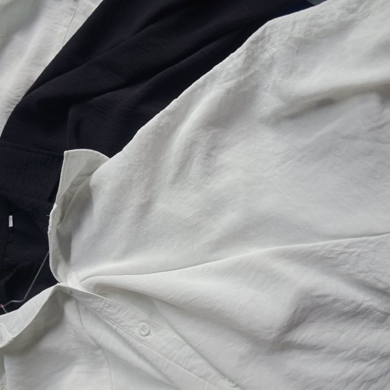 MISOO CRINKLE / KEMEJA POLOS / KEMEJA HITAM / PUTIH / ATASAN OVERSIZE