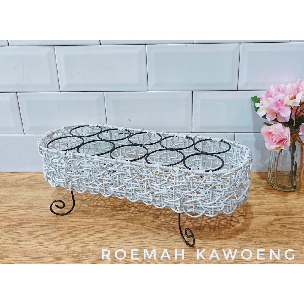 keranjang aqua rotan tempat aqua rotan