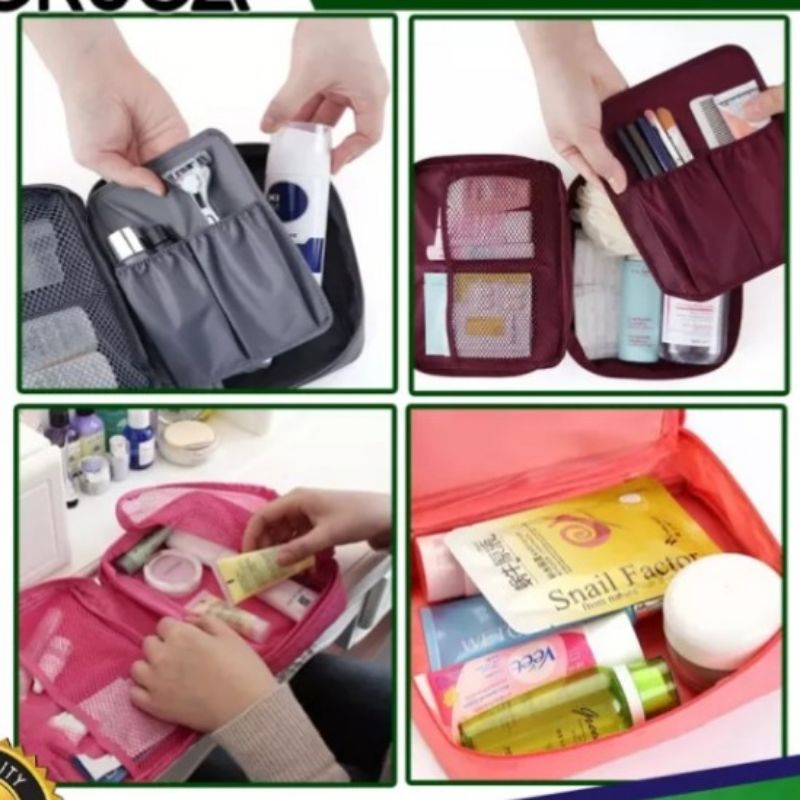 Tas kosmetik cable pouch tempat penyimpanan serbaguna travel organizer