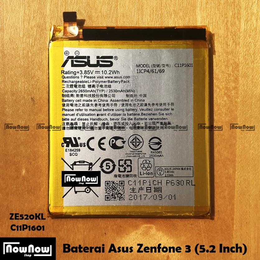 Bisa Cod - Baterai Asus Zenfone 3 5.2 Inch ZE520KL ZB501KL A007 C11P1601 Original Batre Batrai HP ,,