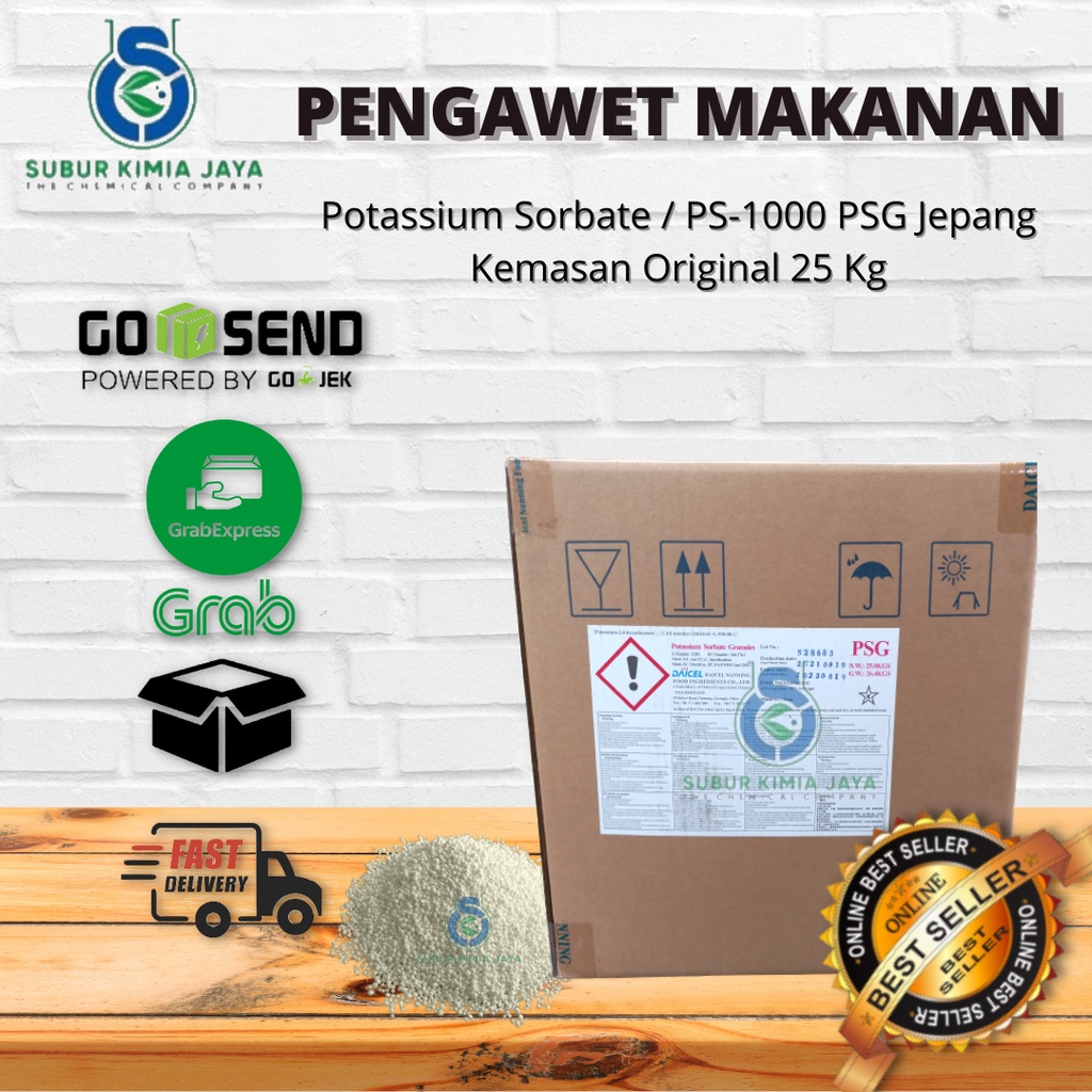 

Sorbate Granular / Pengawet Makanan / Pengawet Minuman / 1000 25 Kg Khusus Kurir Instant Premium