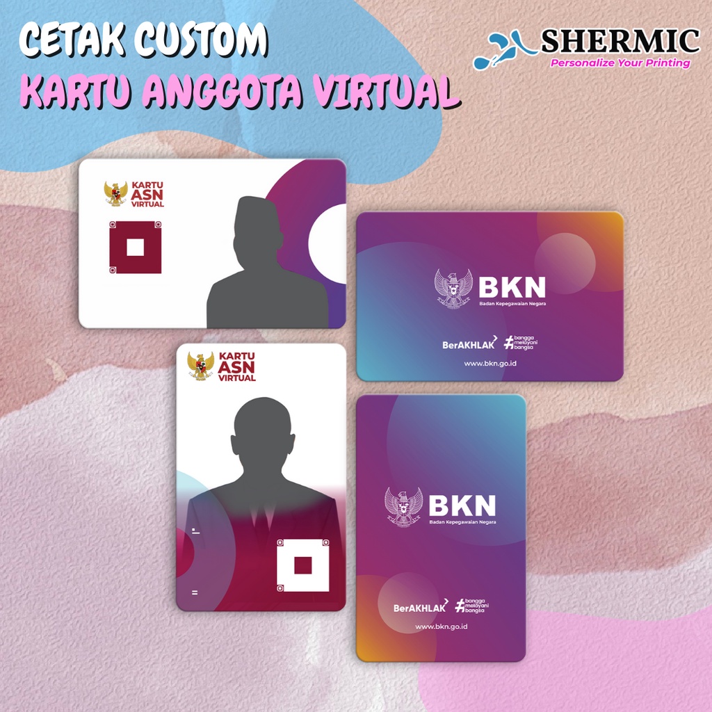 Cetak Custom Print UV Kartu Virtual  ASN  BKN