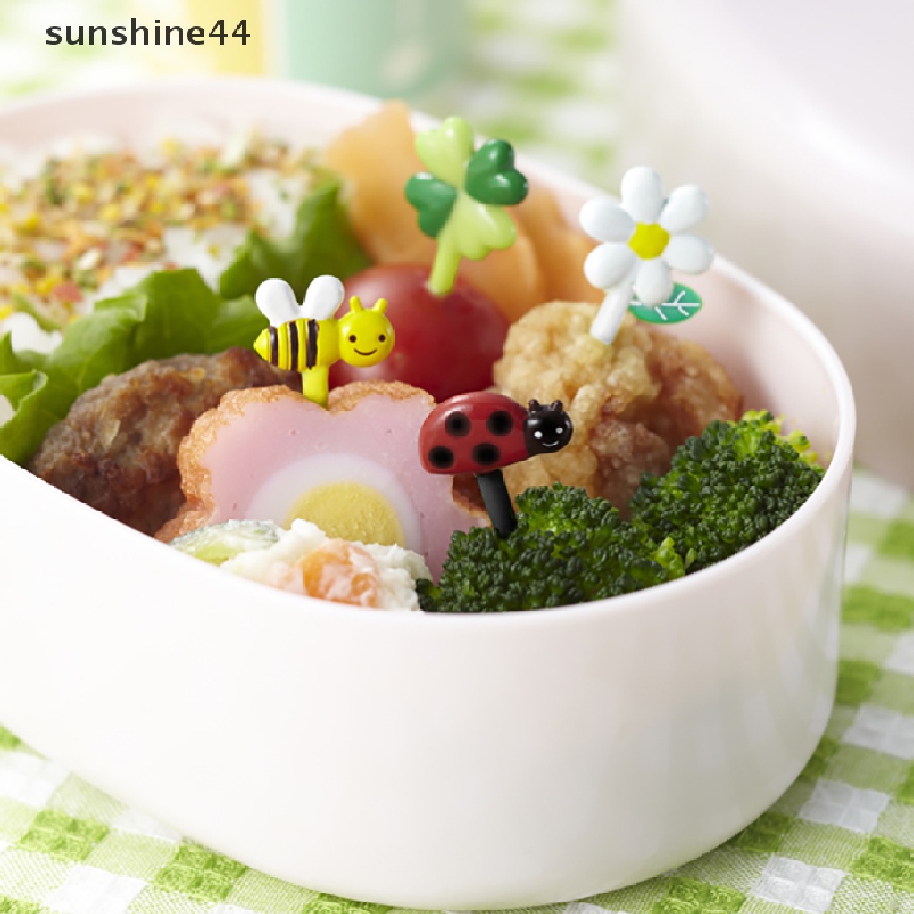 Sunshine 8pcs Animal Mini Kartun Buah Garpu Anak Snack Kue Dessert Pick Toothpik.