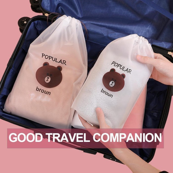 PROMO - TAS Serut Beruang Travel Organizer Pouch Beruang TAS Kosmetik /tas travel /pouch travel /pouch serbaguna /pouch murah