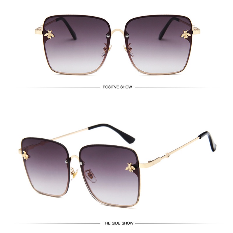 Holiven Kacamata Wanita Fashion Aksesoris Little Bee Gaya Pantai Big Frame Sunglasees