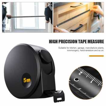 Meteran Roll 5 Meter / Alat Ukur Tukang Bangunan Portable Multifungsi Bahan Baja Warna Hitam High Precision Self Lock Tape Measure 19 mm 5 m / Meteran Bangunan Self Lock Otomatis Praktis Tebal Tahan Air / Meteran Pengukur Kelas Industri Presisi Tinggi