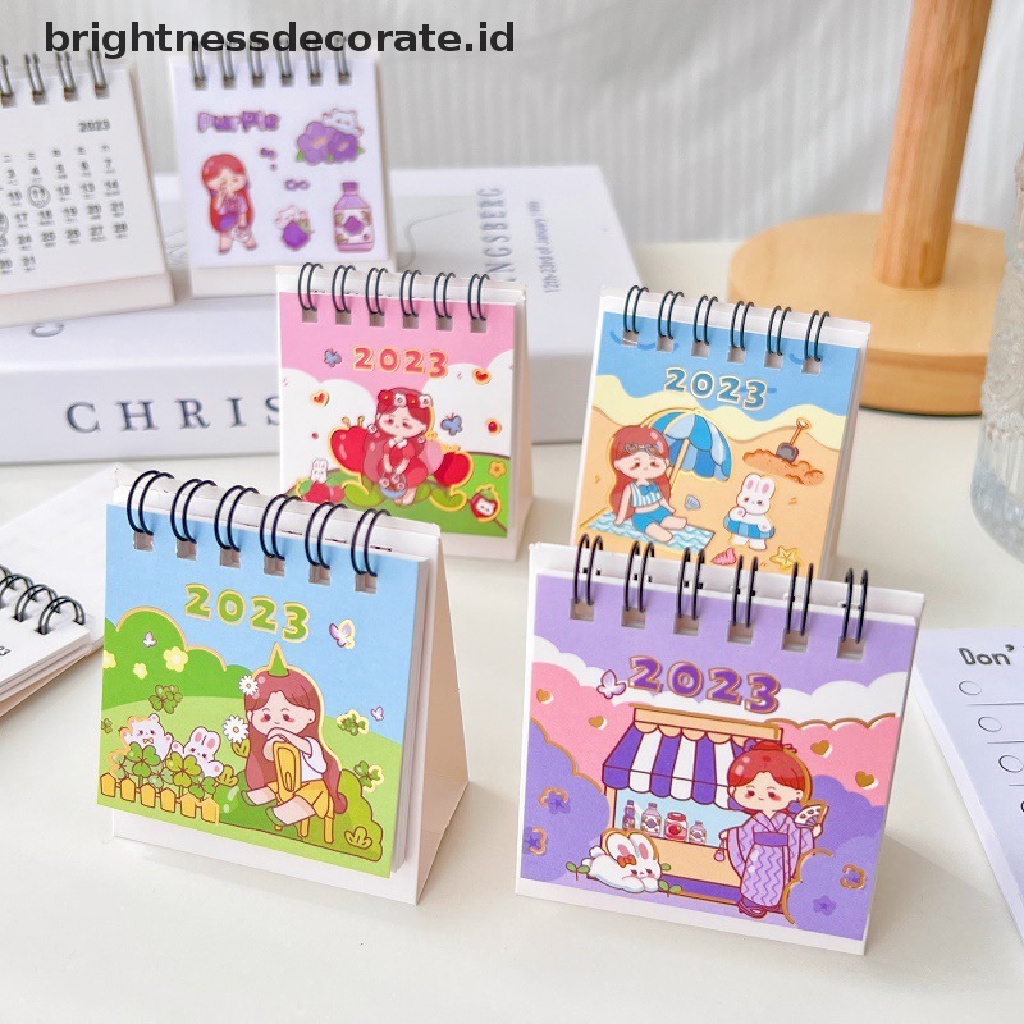 [Birth] 2023kalender Planner Bunga Paing Pemandangan Mini Kreatif Kalender Dekorasi Meja Siswa Sekolah Kantor Dekorasi Kalender Meja Kartun Mini [ID]