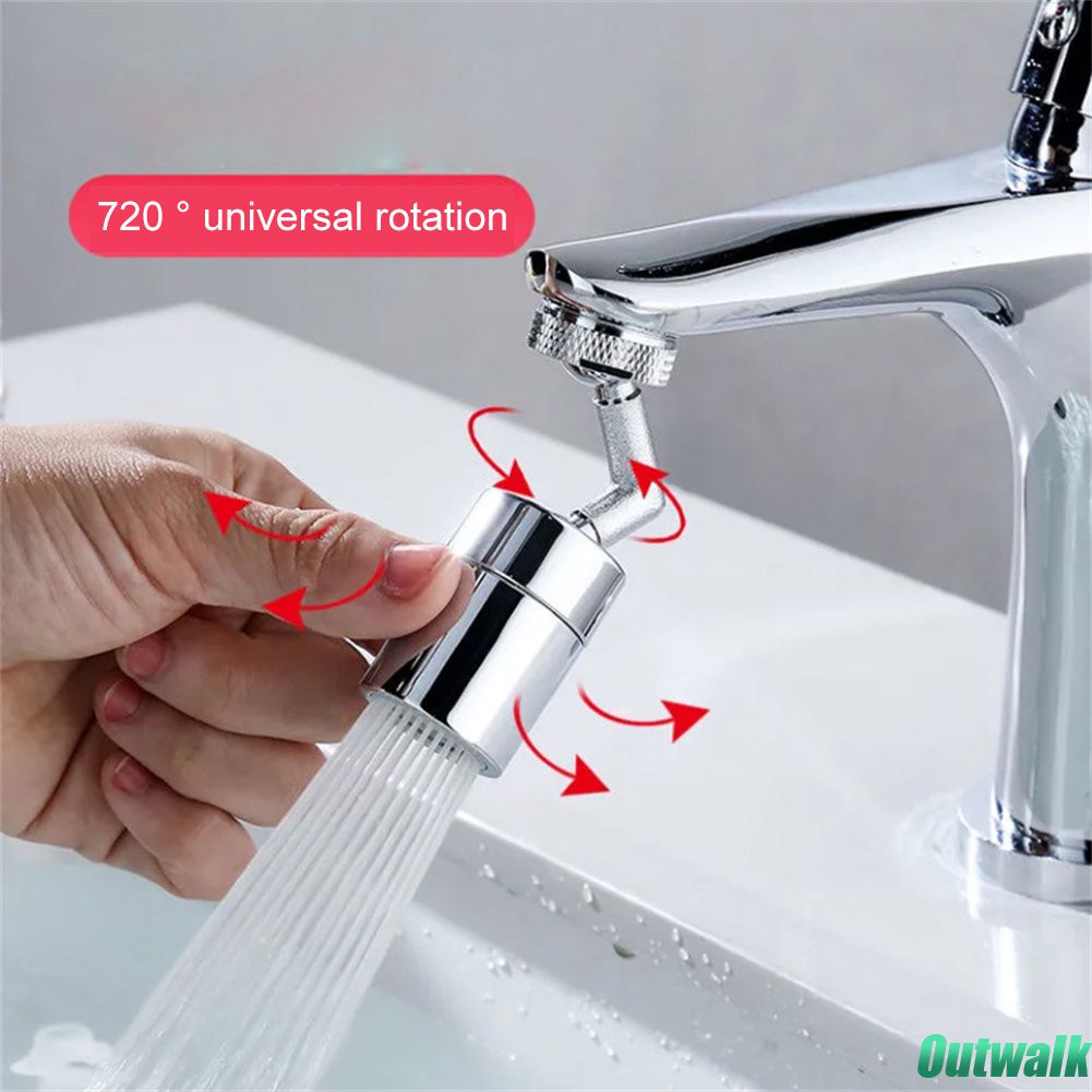 ღ Universal Faucet Splash BUKTI Kepala Nozzle Sendi Eksternal Diputar Tekanan Tahan Bocor Filter Extender Universal Wastafel Dapur Alat