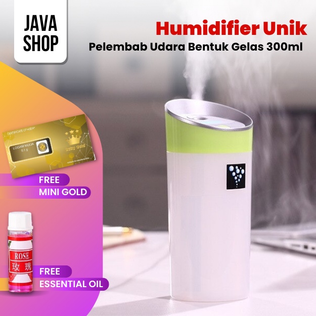 JAVASHOP Humidifier Unik Pelembab Udara Bentuk Gelas Pengharum Ruangan