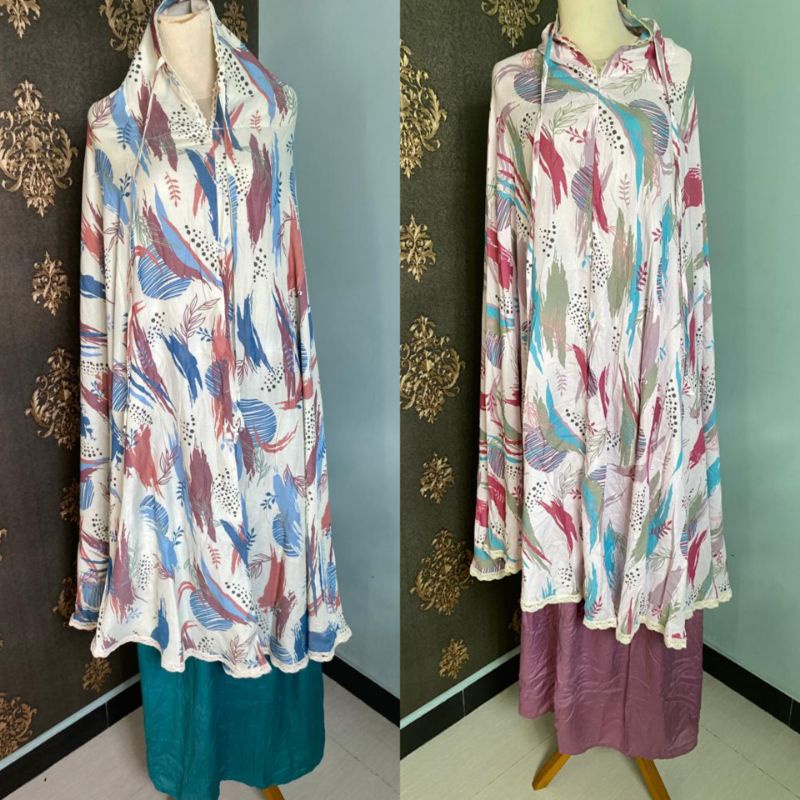 Mukena Rayon 2in1 / Rayon Motif / Ukuran Jumbo