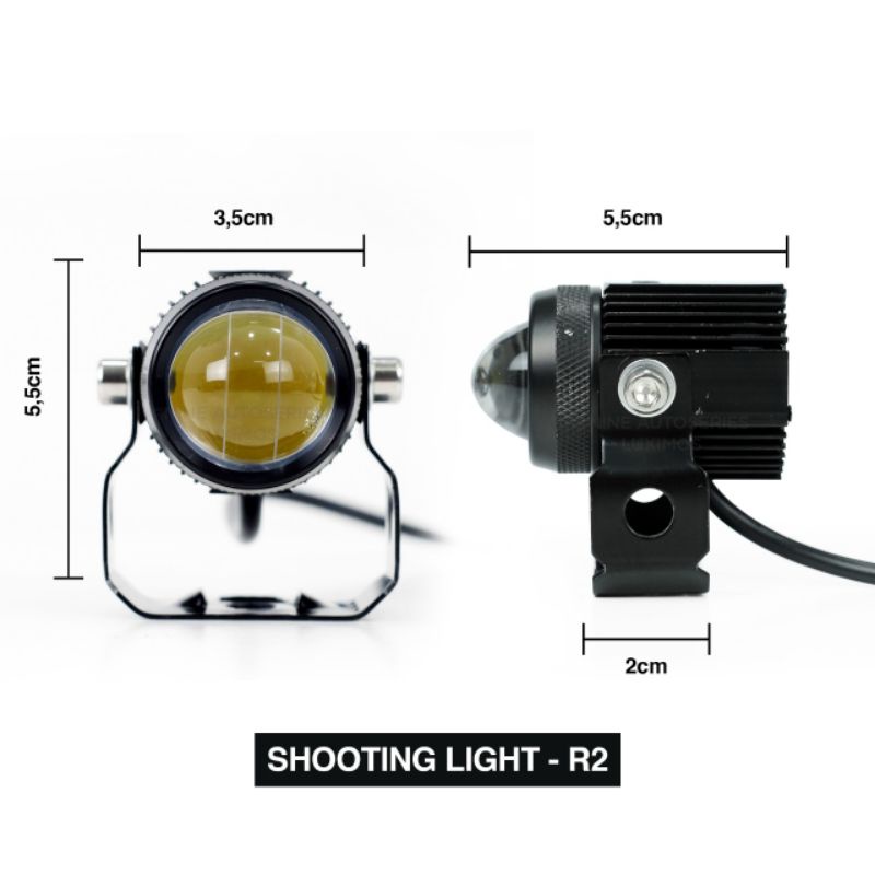 LUXIMOS NINE LAMPU LED SOROT R2 LASER 2 WARNA 3 MODE 40W PUTIH KUNING DAN PUTIH KUNING SHOOTING LIGHT R2