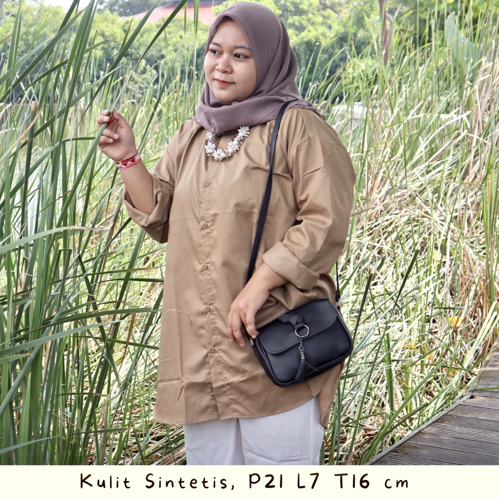 COD BUN Tas Selempang Mini Simple Polos Dengan Model Kucir Slingbag Cross Body Simple dan Stylish