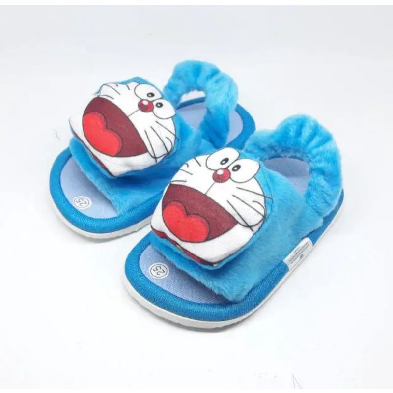 Sandal Baby Sandal Slop Bulu Boneka Doraemon