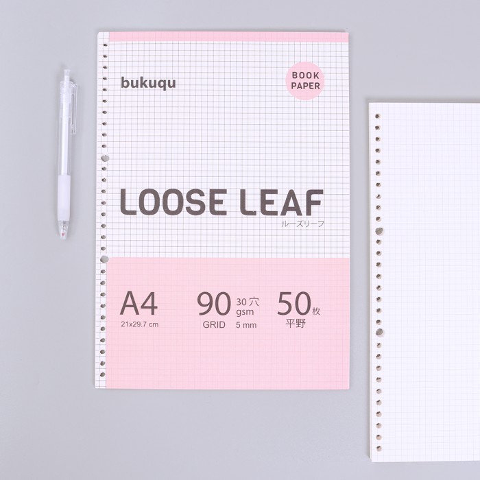 

Kertas A4 Bookpaper Loose Leaf - Grid By Bukuqu