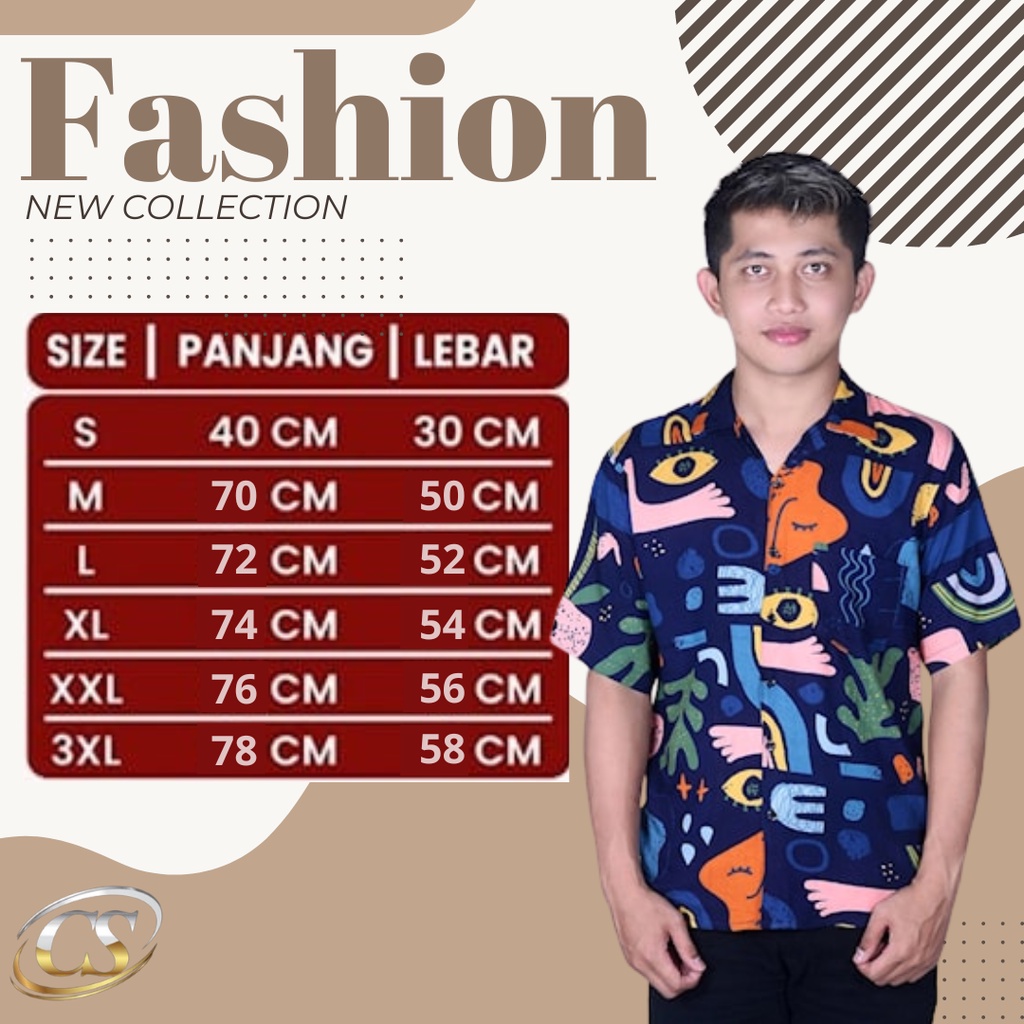 Baju Kemeja Pria Surfing Pantai Lengan Pendek Distro Hem Cowok
