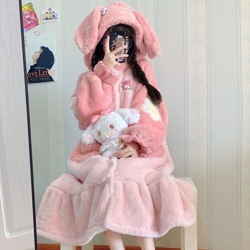 BAJU KOSTUM ONESIE PIYAMA SANRIO MELODY CINNAMOROLL LOTSO KUROMI HELLO KITTY YUKATA MODEL DRESS GAUN ROK KIGURUMI COSPLAY PESTA PAKAIAN WANITA