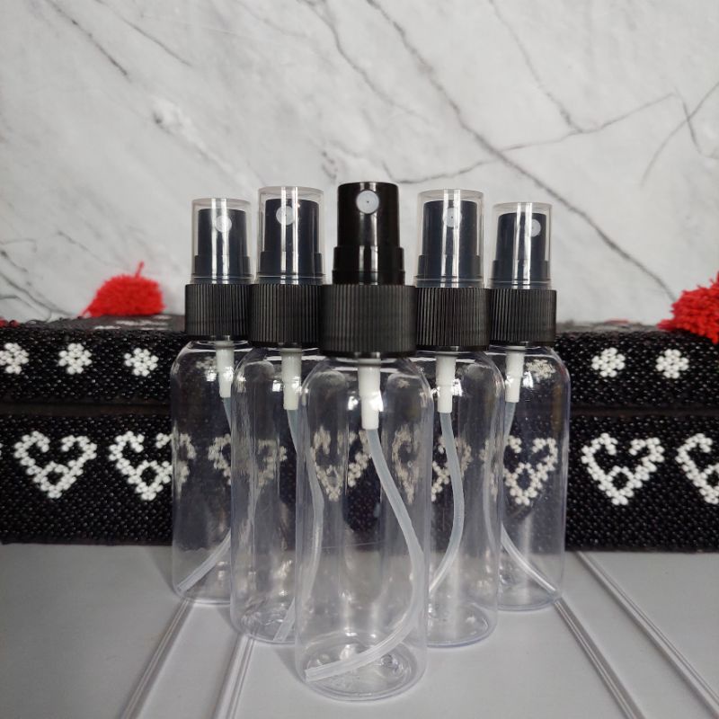 BOTOL 50ML SPRAY HITAM BOTOL BENING BOTOL SKINCARE BOTOL TONER FACEMIST LABORATORIUM  BOTOL 50ML BUK