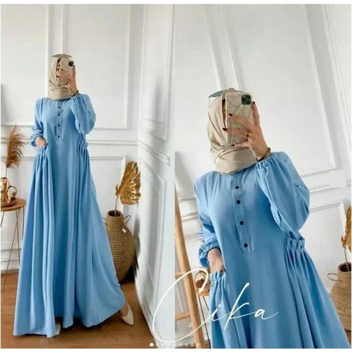 Chika Maxi Dress Crincle Airflow Dress Terbaru 2023